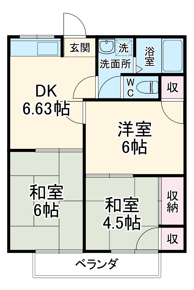 ロイヤル小塩Ⅲ A棟の間取り