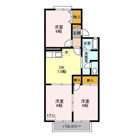 オーシャンサイド Ⅰの間取り