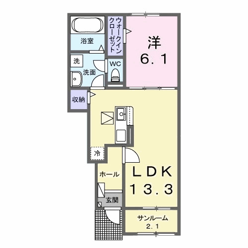 アスフォート・01040号室の間取り