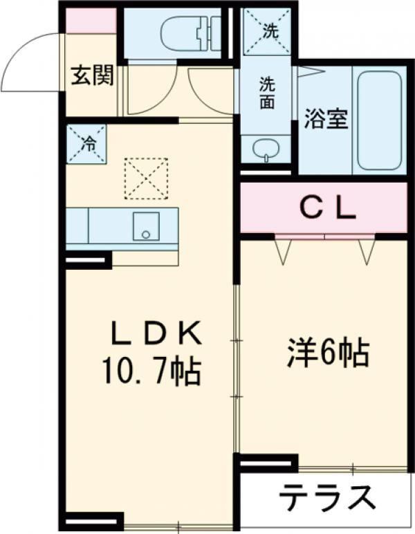 D-ROOM西綾瀬3丁目PJ・101号室の間取り