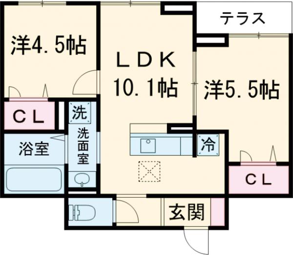 セレスティア西綾瀬の間取り