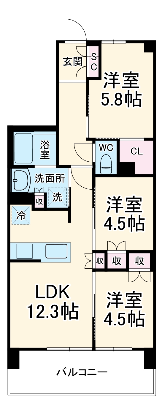 グランカーサ川口青木町公園の間取り