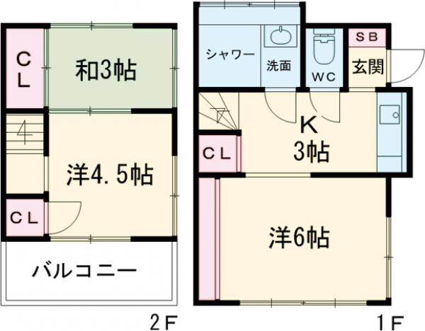 北葛西3丁目戸建の間取り