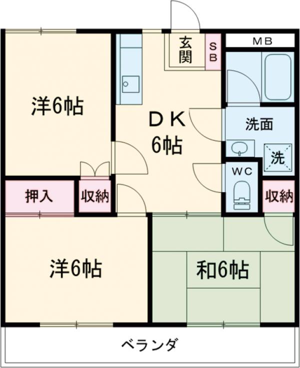 ベルハイム・102号室の間取り