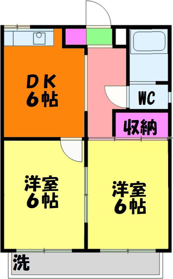 ウィステリアE・102号室の間取り