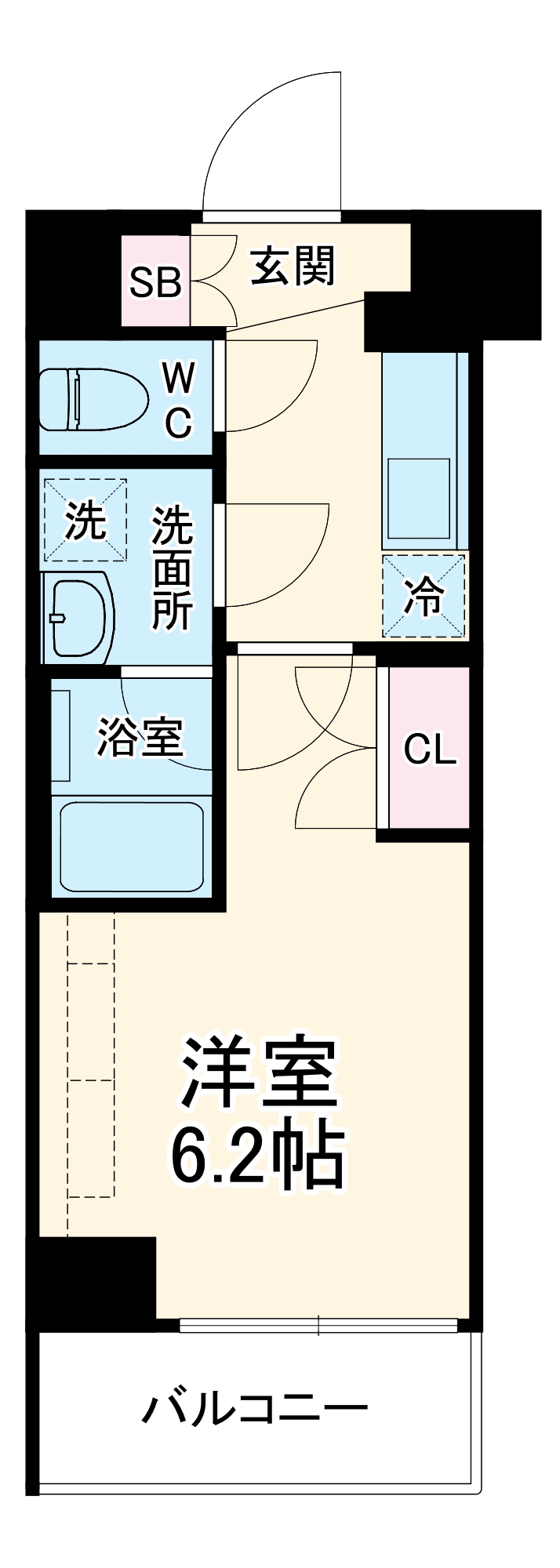 ARCOBALENO YOKOHAMA NEGISHI・406号室の間取り