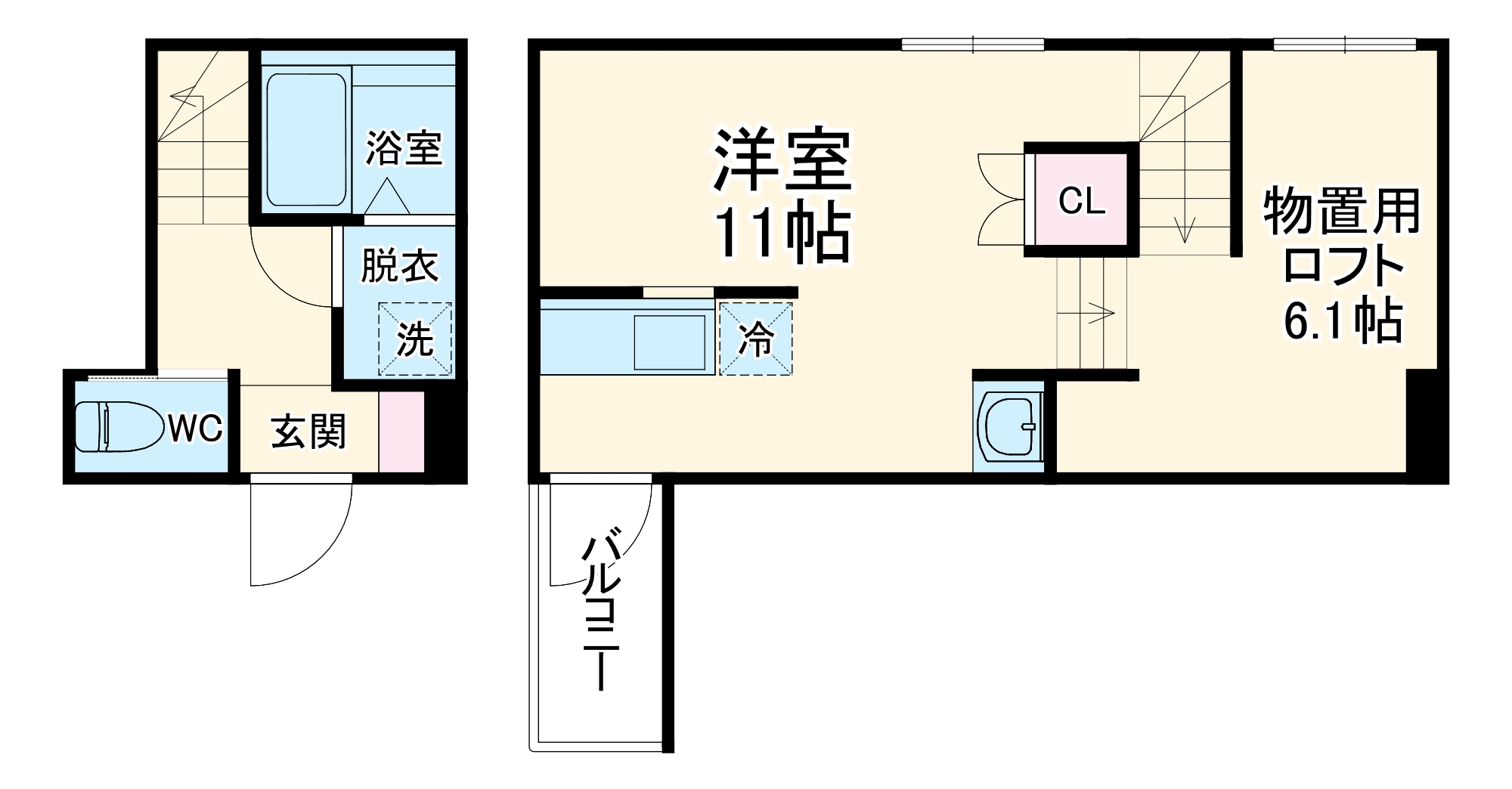 RadIAnce須ヶ口ステーション・202号室の間取り