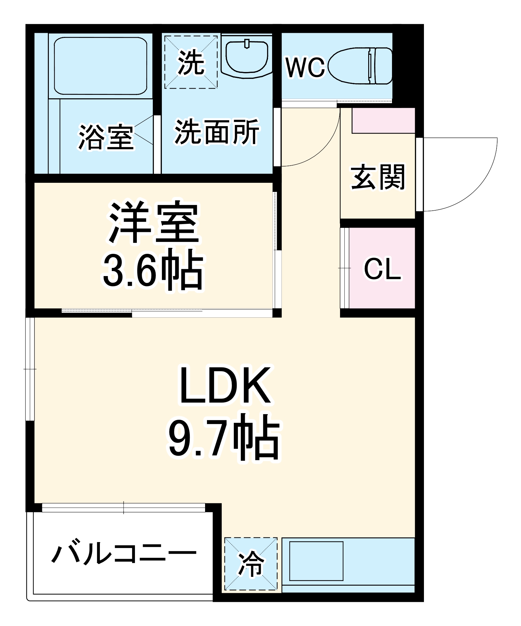 RadIAnce須ヶ口ステーション・301号室の間取り