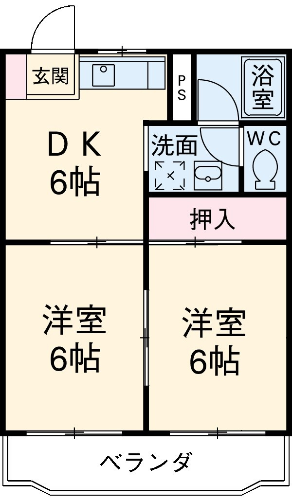 シャトー中川Ⅵの間取り