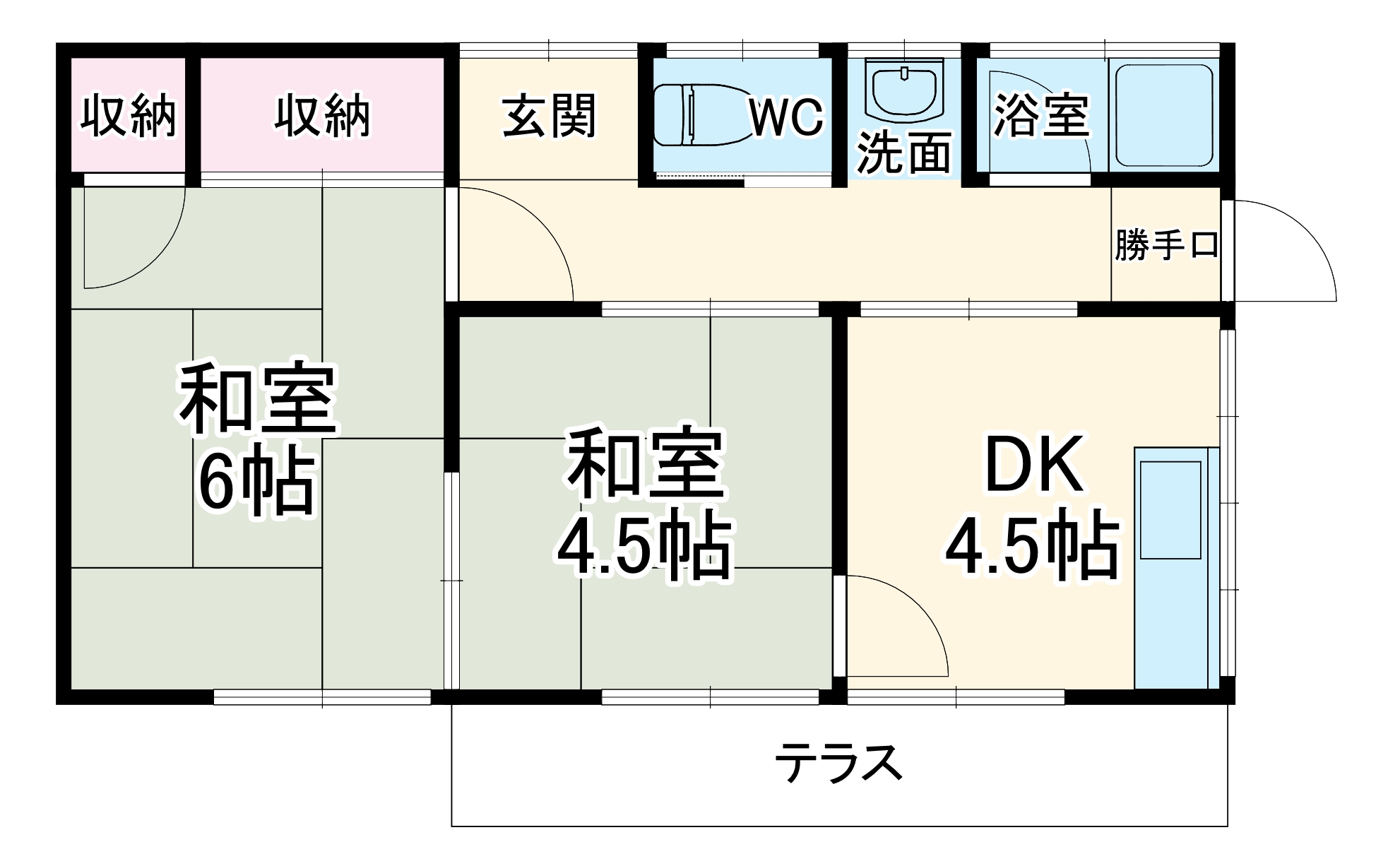 篠ケ瀬町貸家Aの間取り
