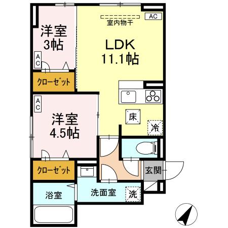 D-ROOM散田町の間取り