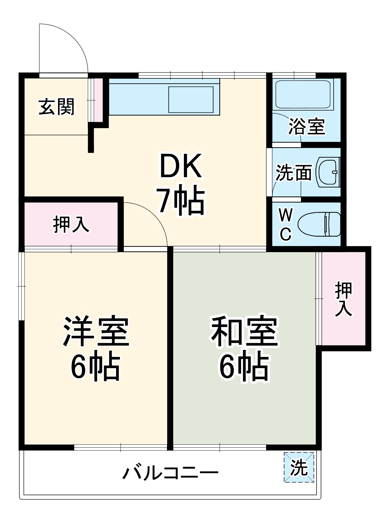 三福マンション・201号室の間取り