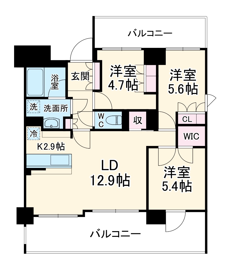 ベルヴュコート名古屋則武・301号室の間取り