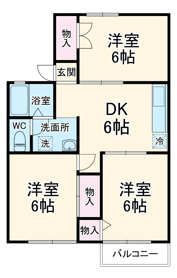 今泉の完工年月(1985年10月)築の賃貸アパートの間取り