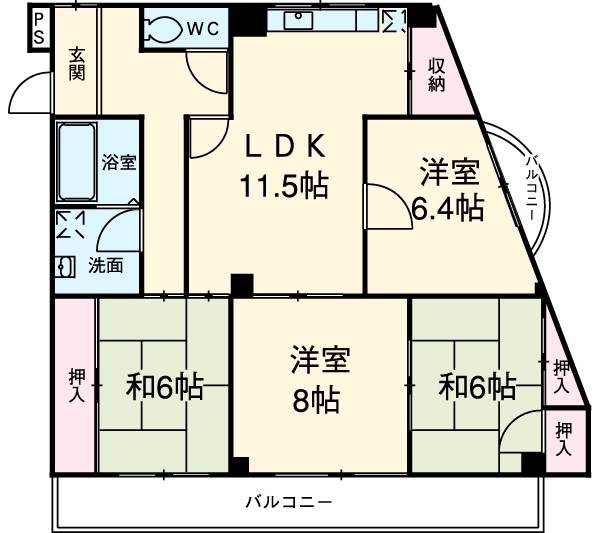 ドミール汐路の間取り