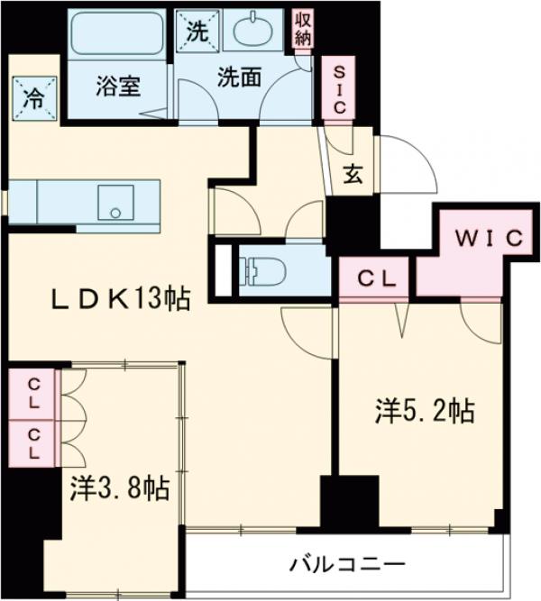 ルミーク根岸・901号室の間取り