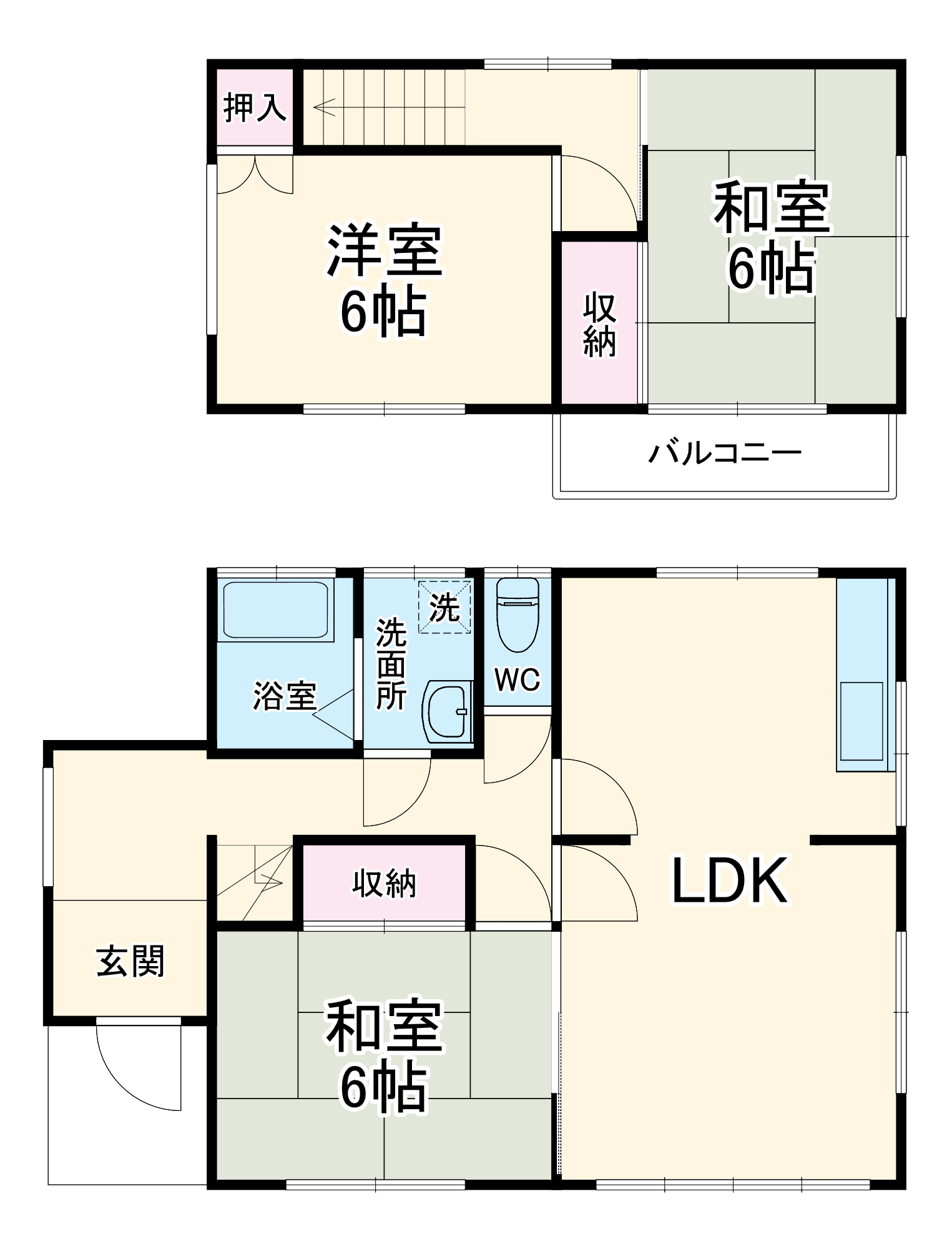 Kハウス貸家の間取り