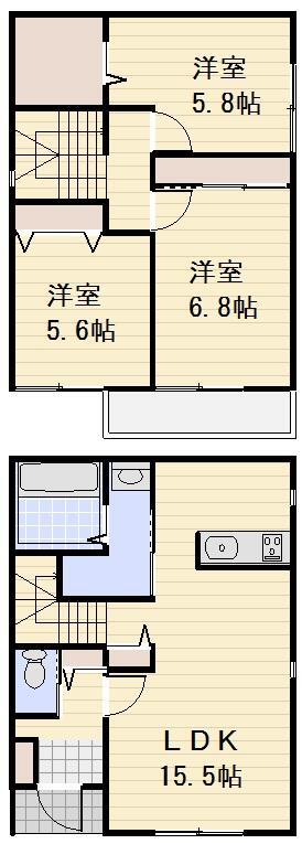 別所町戸建て・E号室の間取り