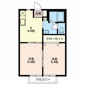 アネックス若森・202号室の間取り