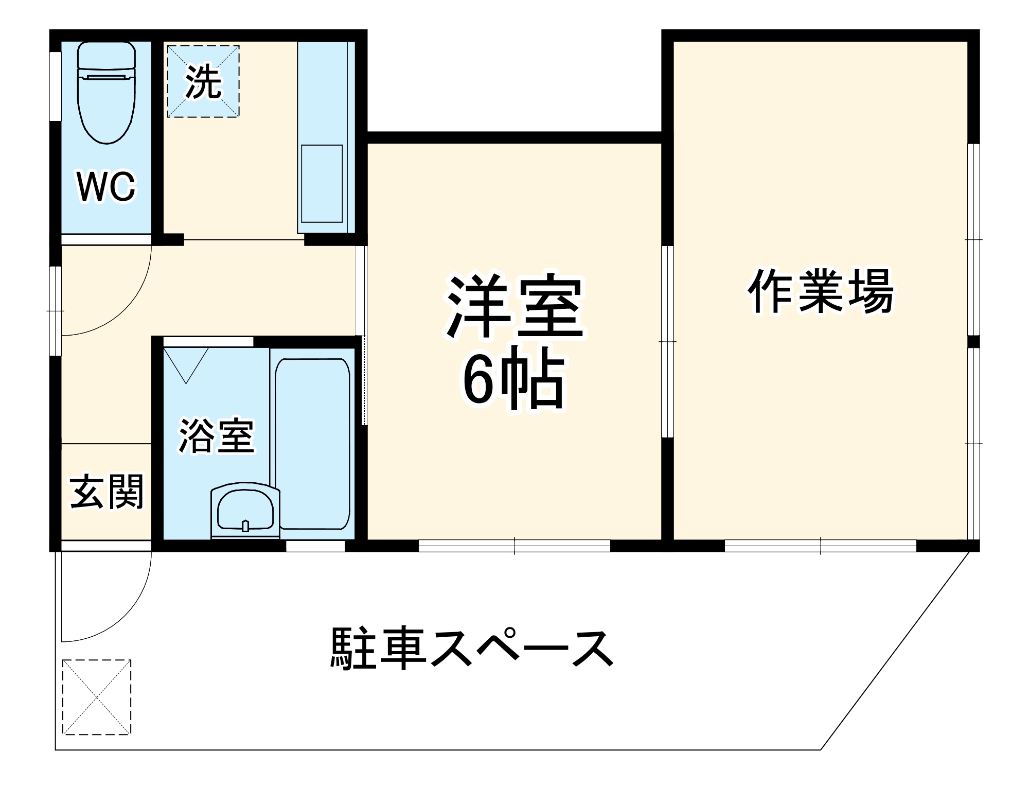 ペルソンヌ山際・103号室の間取り