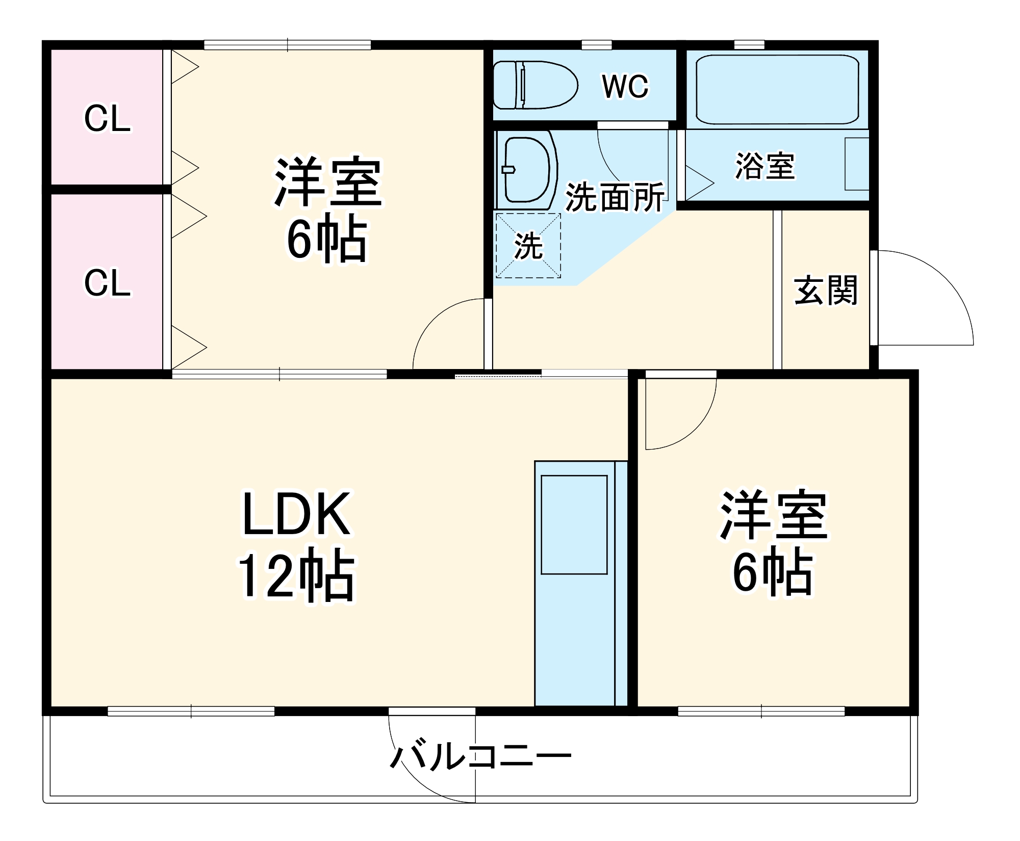 高津団地5-23の間取り