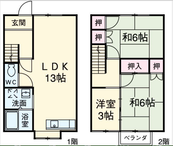 ホームタウン・9号室の間取り