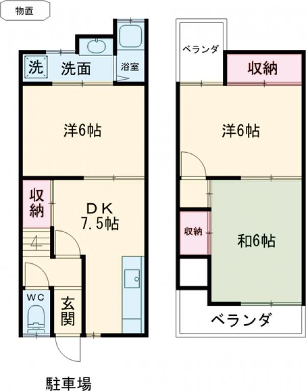 桂市ノ前貸家の間取り