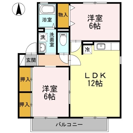 GRACE KUMANO II A棟の間取り