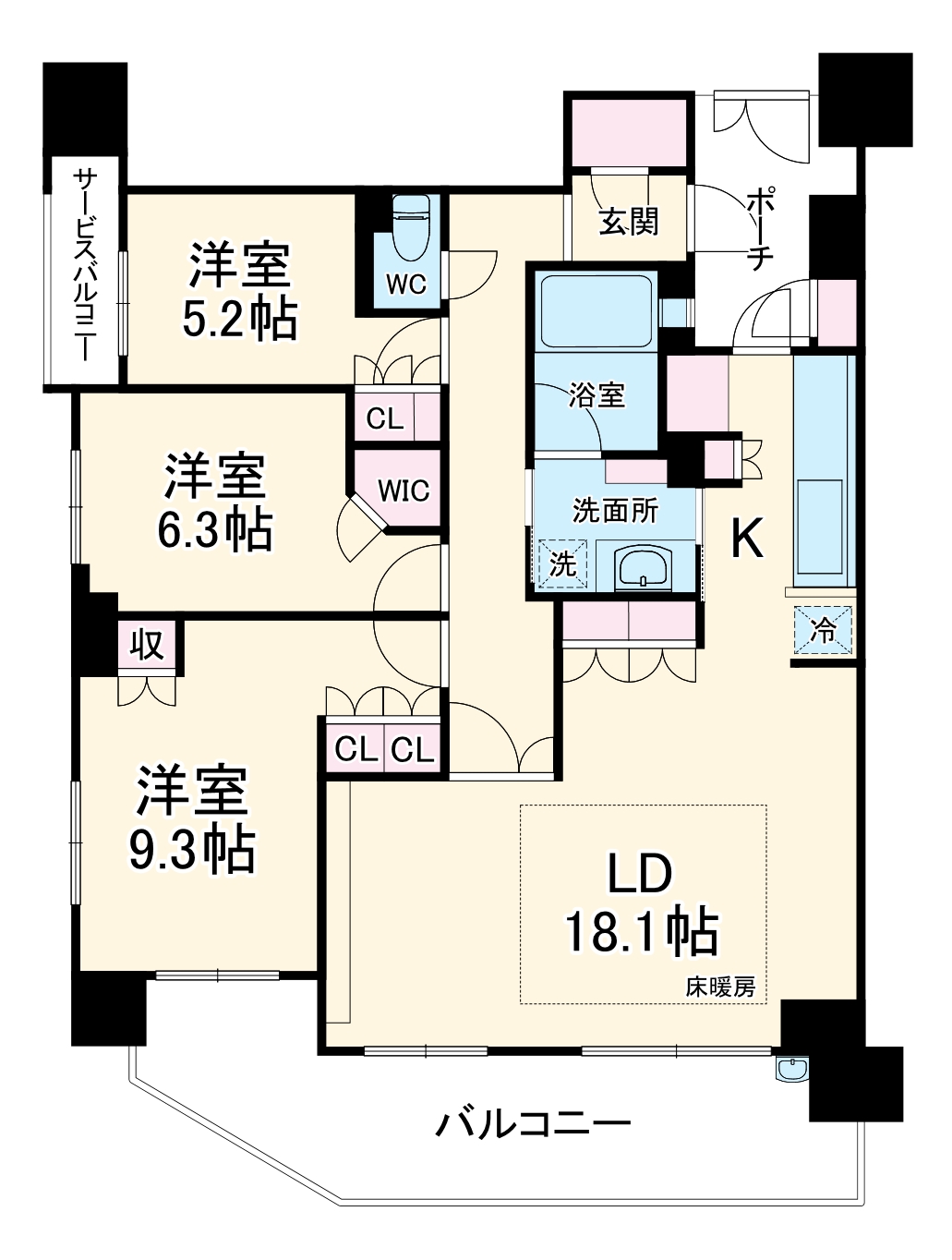 東泉丘の完工年月(2014年7月)築の賃貸マンションの間取り
