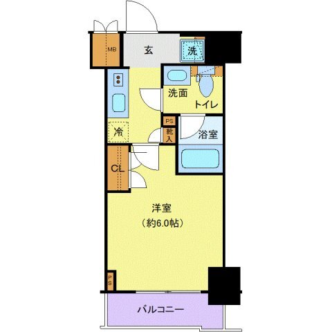 北品川の完工年月(2023年11月)築の賃貸マンションの間取り