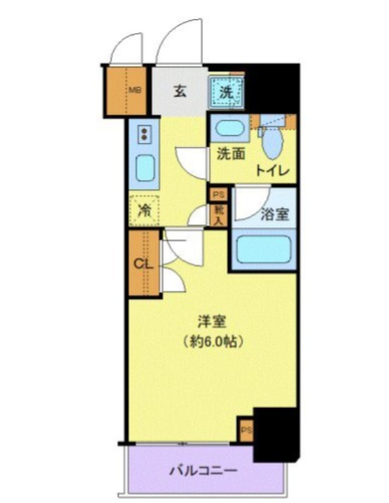 北品川の完工年月(2023年11月)築の賃貸マンションの間取り