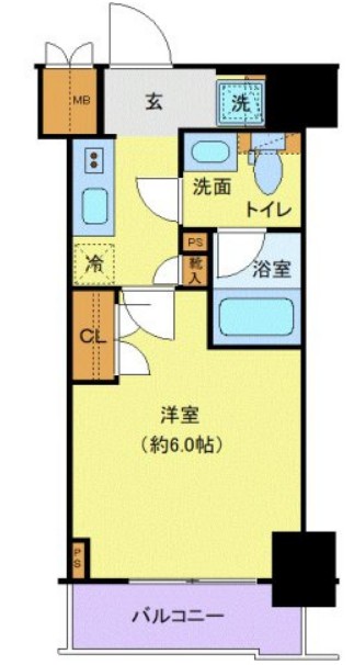 北品川の完工年月(2023年11月)築の賃貸マンションの間取り