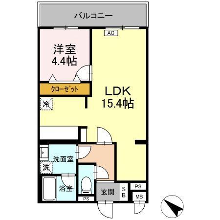 Ｒｏｙａｌ Ｈｉｌｌｓ・105号室の間取り