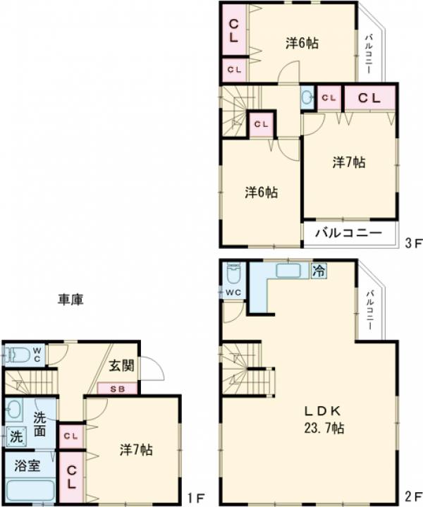 奥沢４丁目貸家・1号室の間取り
