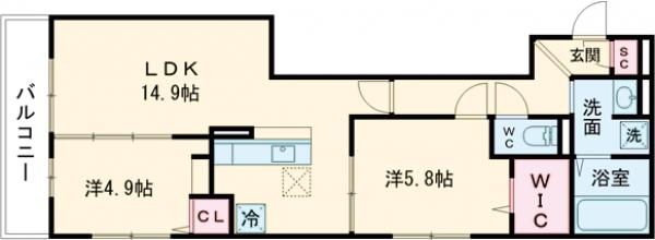 リベルテ四条梅津の間取り