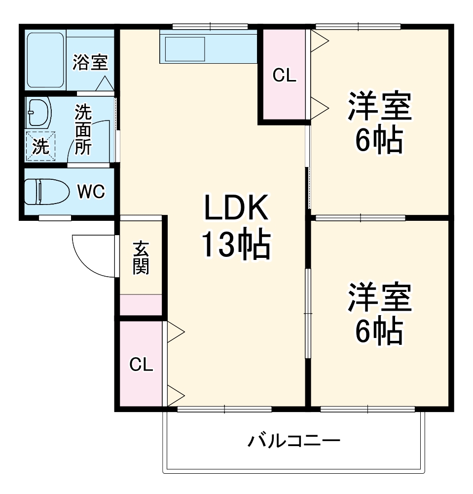 栄林ハイツB棟の間取り