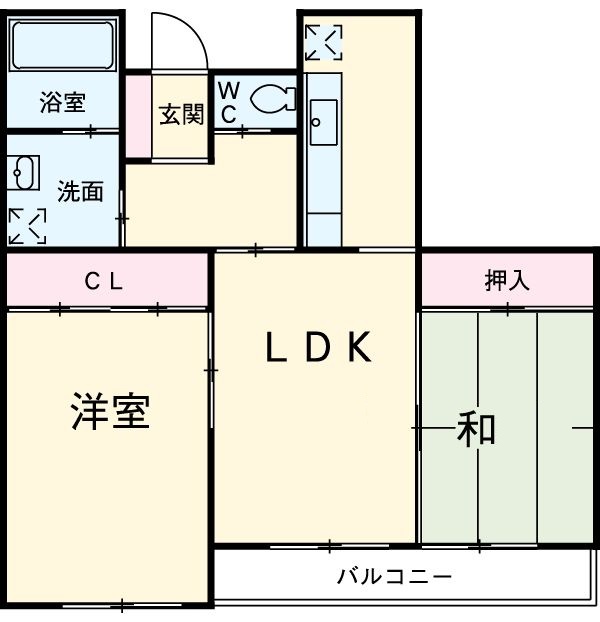 タウン唐山F棟の間取り