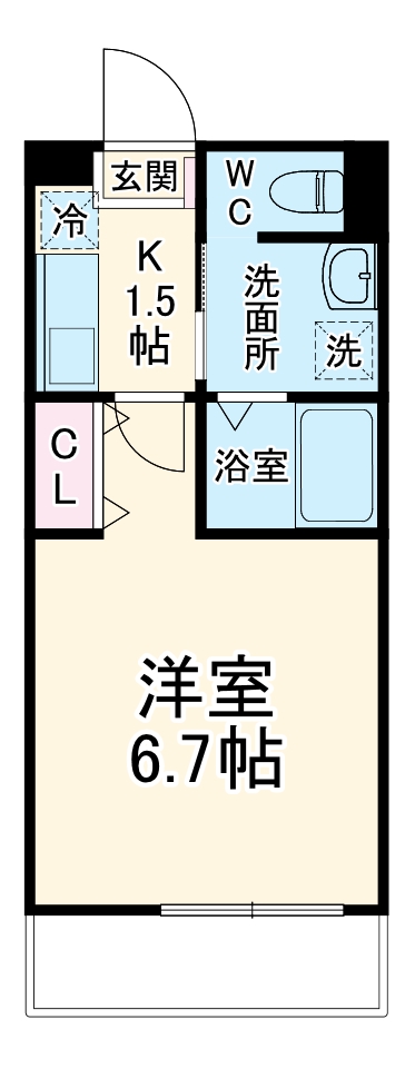 T-Nest・202号室の間取り