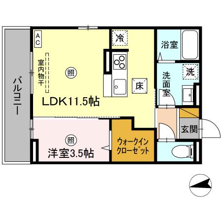 プア メリア・105号室の間取り