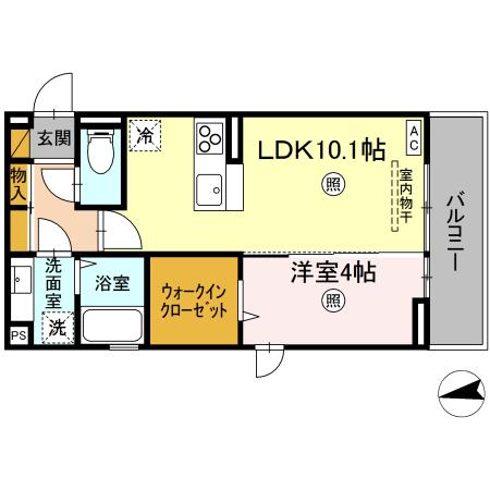 プア メリア・202号室の間取り