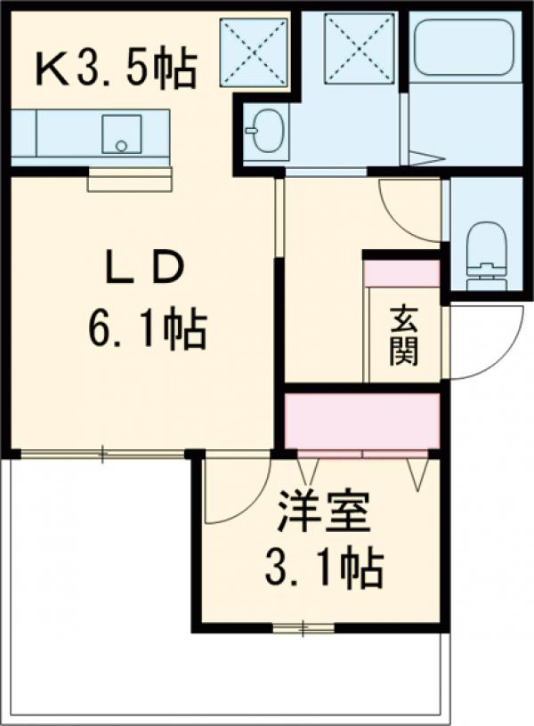 ラシーネわかみや・301号室の間取り