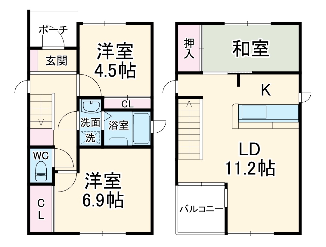 前後町大代1605-82KODATEX Ⅰの間取り