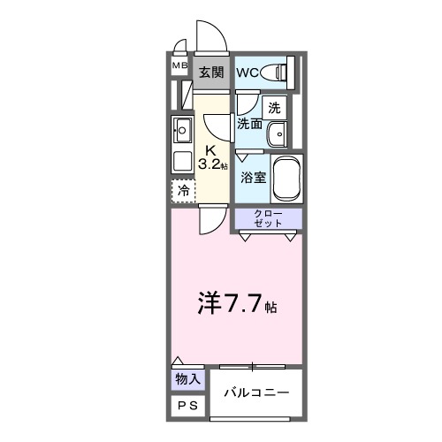 シャローム　Ｋ・01020号室の間取り