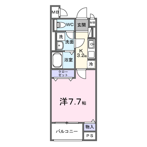 シャローム　Ｋ・01030号室の間取り