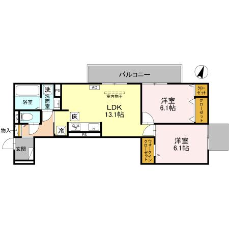 GRAMM奥海印寺EASTの間取り