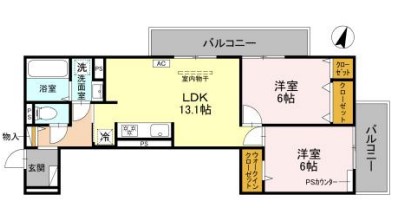 GRAMM奥海印寺EASTの間取り