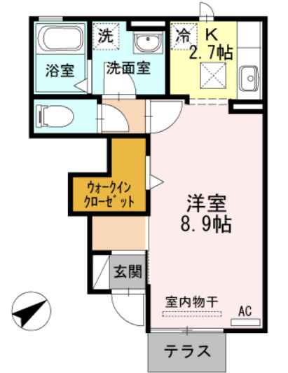 橋目町の完工年月(2015年4月)築の賃貸アパートの間取り