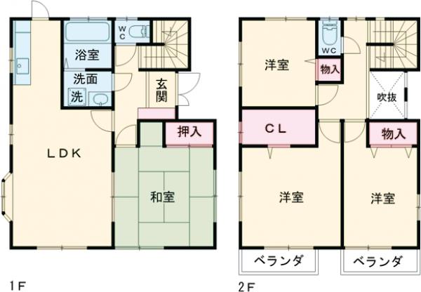 野澤貸家の間取り