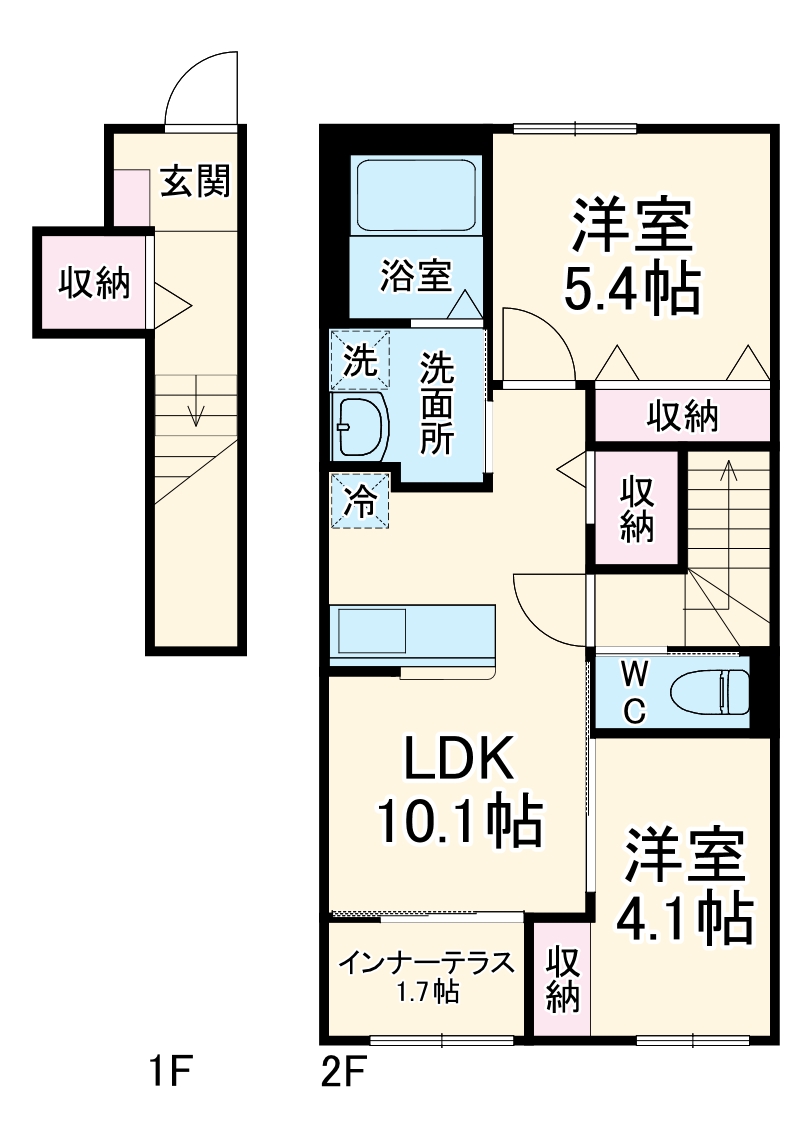 コーポ椛（モミジ）・202号室の間取り