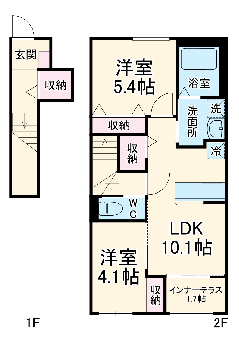 コーポ椛（モミジ）・203号室の間取り